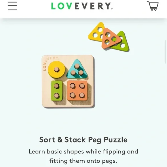 Lovevery Wooden Shape Sorter Toy - Yellow, Green, Blue - Picture 5 of 5